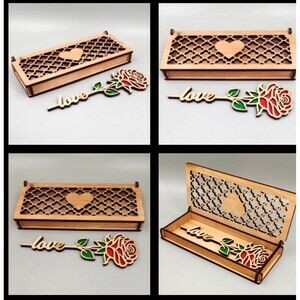 Custom engraved made rose love box Perfect Anneversary Or‎ Valentines Day